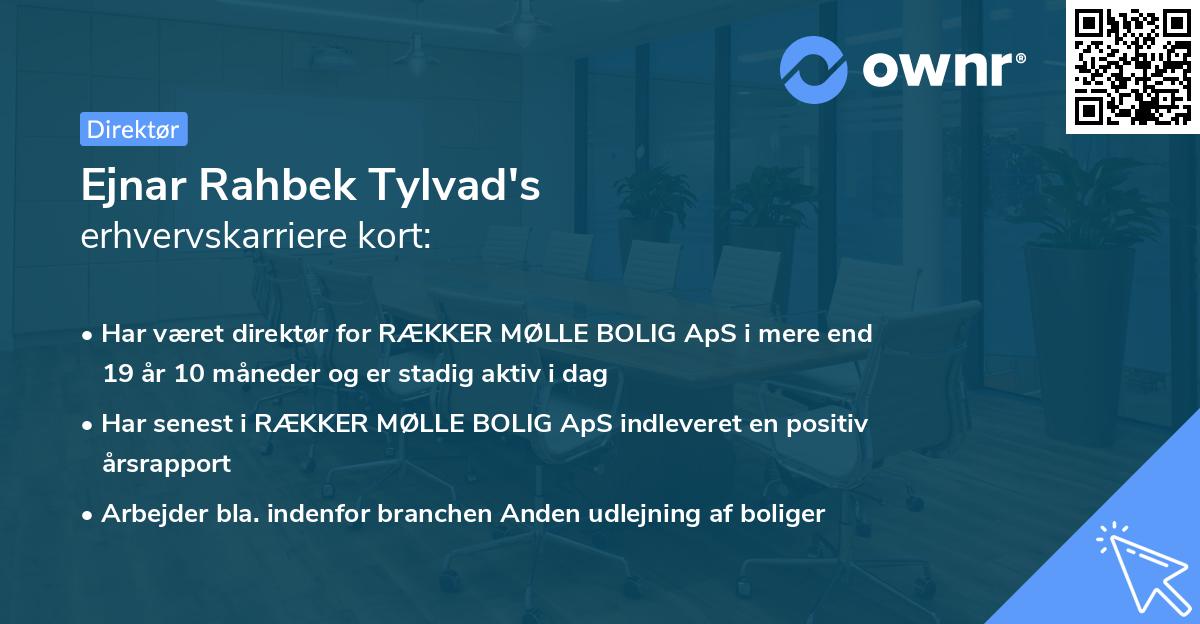Ejnar Rahbek Tylvad's erhvervskarriere kort