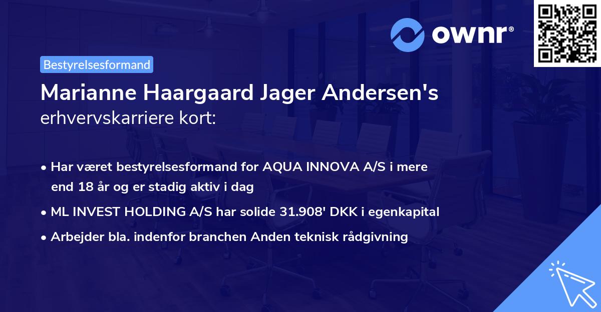 Marianne Haargaard Jager Andersen's erhvervskarriere kort