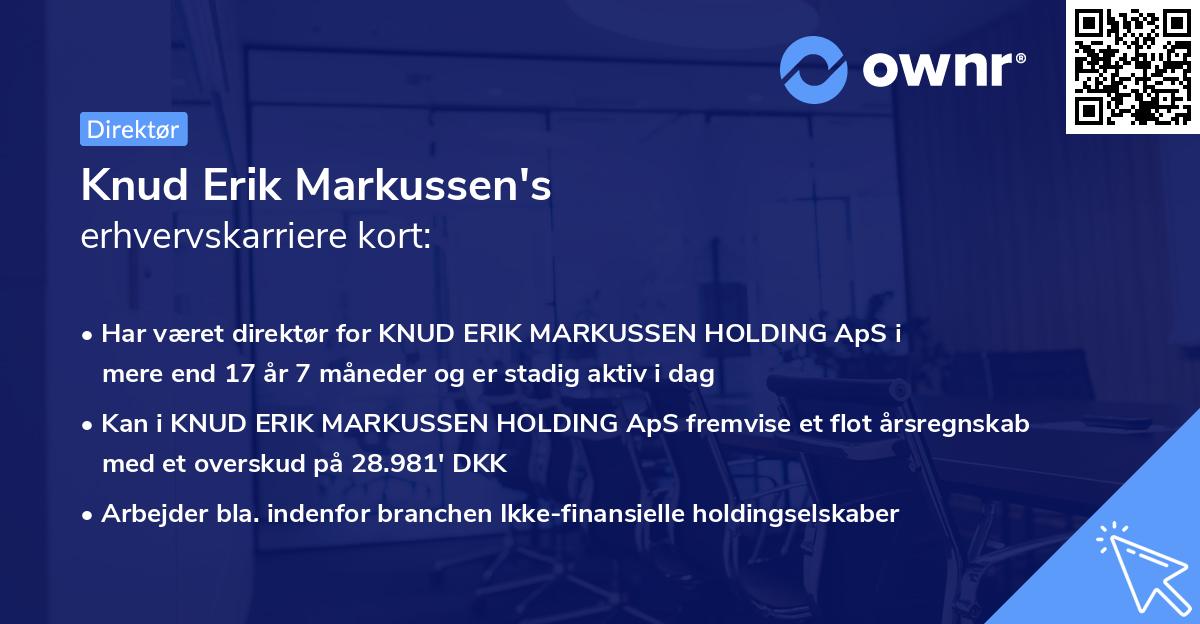 Knud Erik Markussen's erhvervskarriere kort