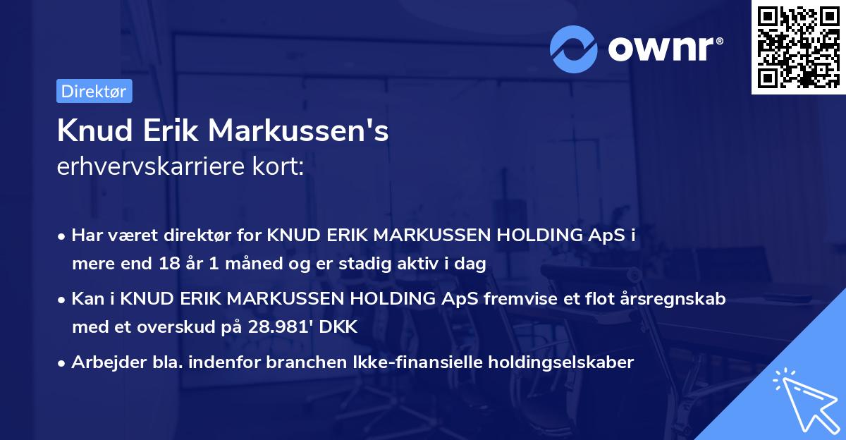 Knud Erik Markussen's erhvervskarriere kort