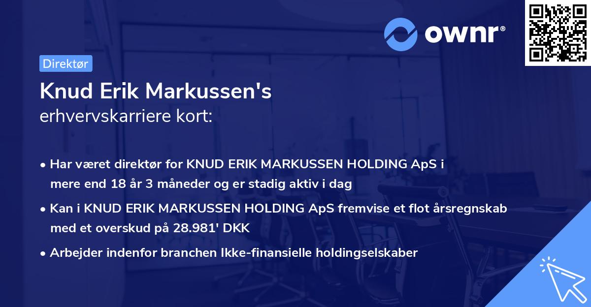 Knud Erik Markussen's erhvervskarriere kort