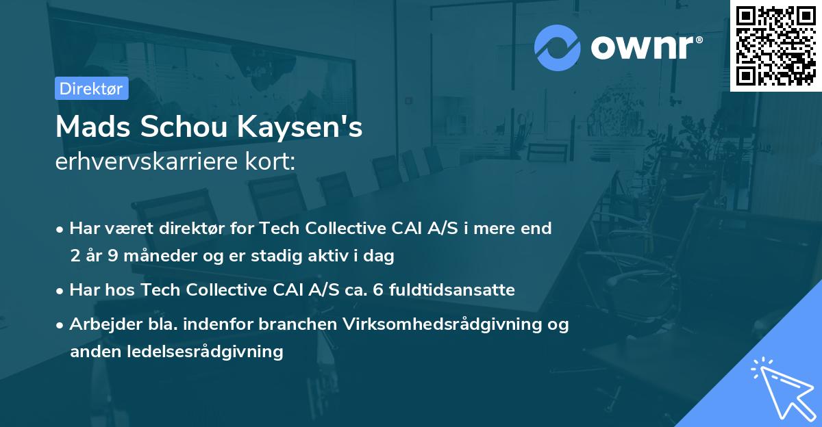 Mads Schou Kaysen's erhvervskarriere kort