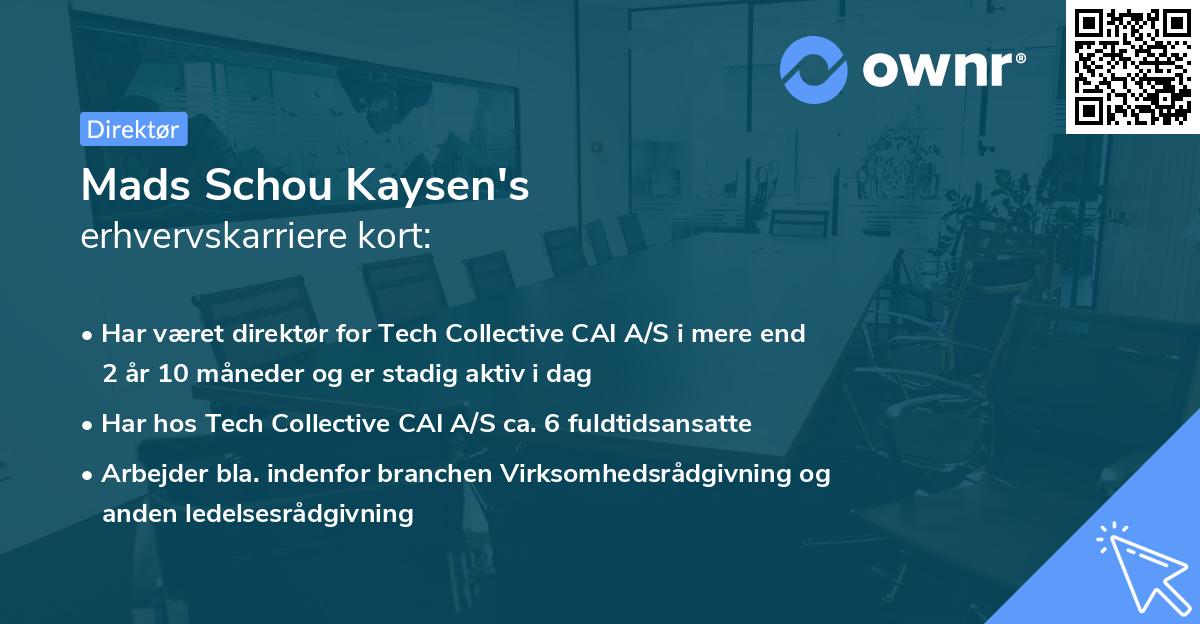Mads Schou Kaysen's erhvervskarriere kort