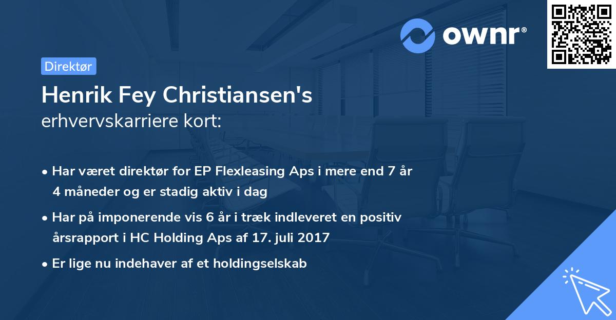 Henrik Fey Christiansen's erhvervskarriere kort