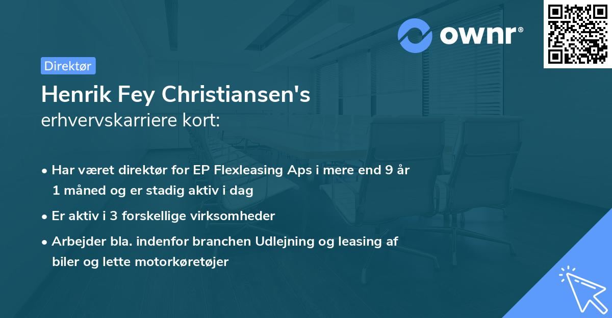 Henrik Fey Christiansen's erhvervskarriere kort