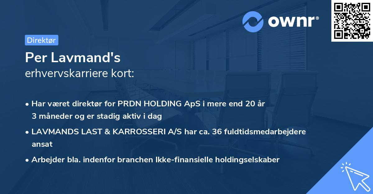 Per Lavmand's erhvervskarriere kort