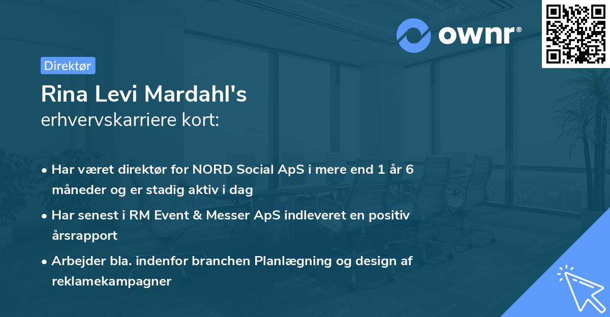 Rina Levi Mardahl's erhvervskarriere kort