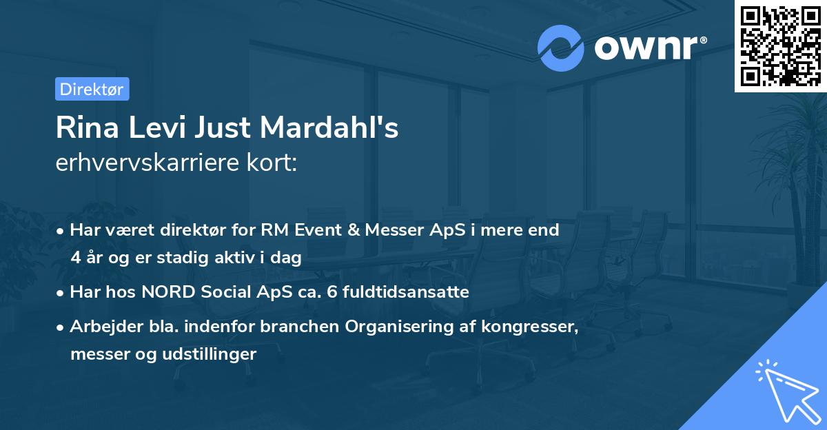 Rina Levi Just Mardahl's erhvervskarriere kort