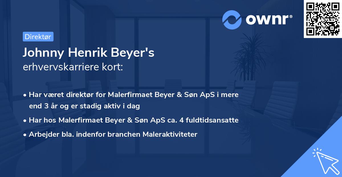 Johnny Henrik Beyer's erhvervskarriere kort