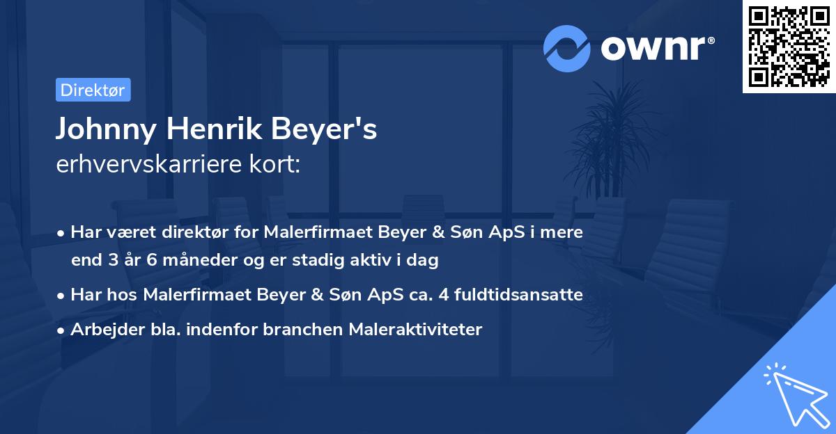 Johnny Henrik Beyer's erhvervskarriere kort