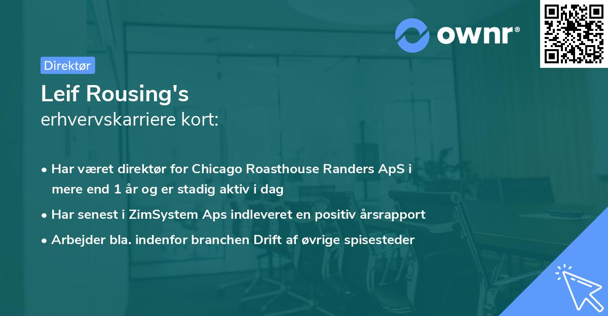 Leif Rousing's erhvervskarriere kort