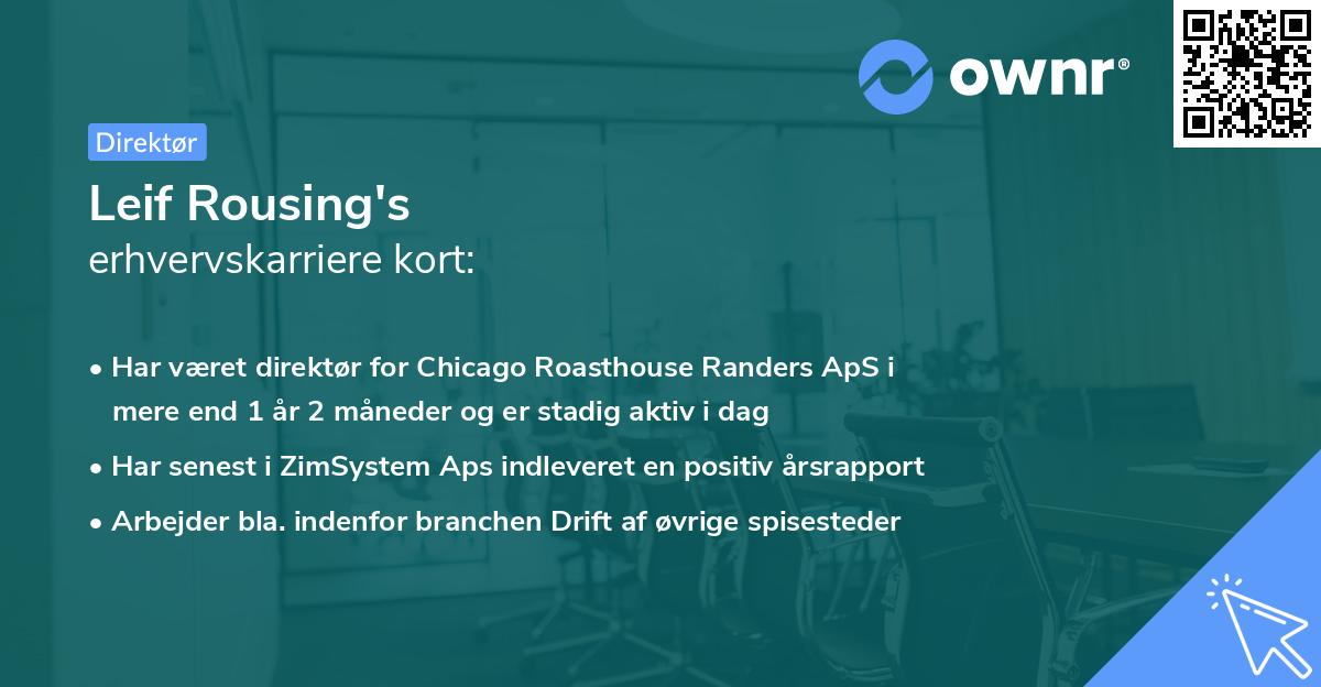 Leif Rousing's erhvervskarriere kort