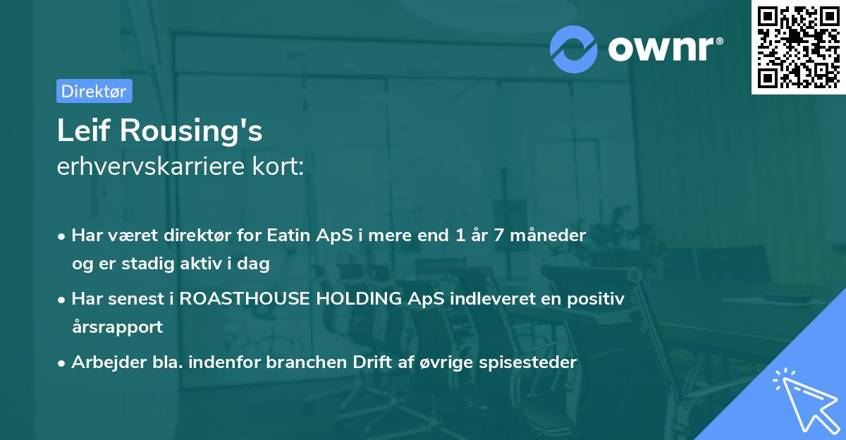 Leif Rousing's erhvervskarriere kort