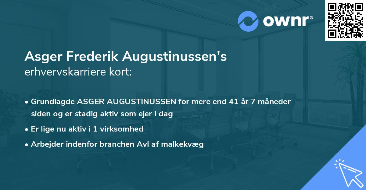 Asger Frederik Augustinussen's erhvervskarriere kort