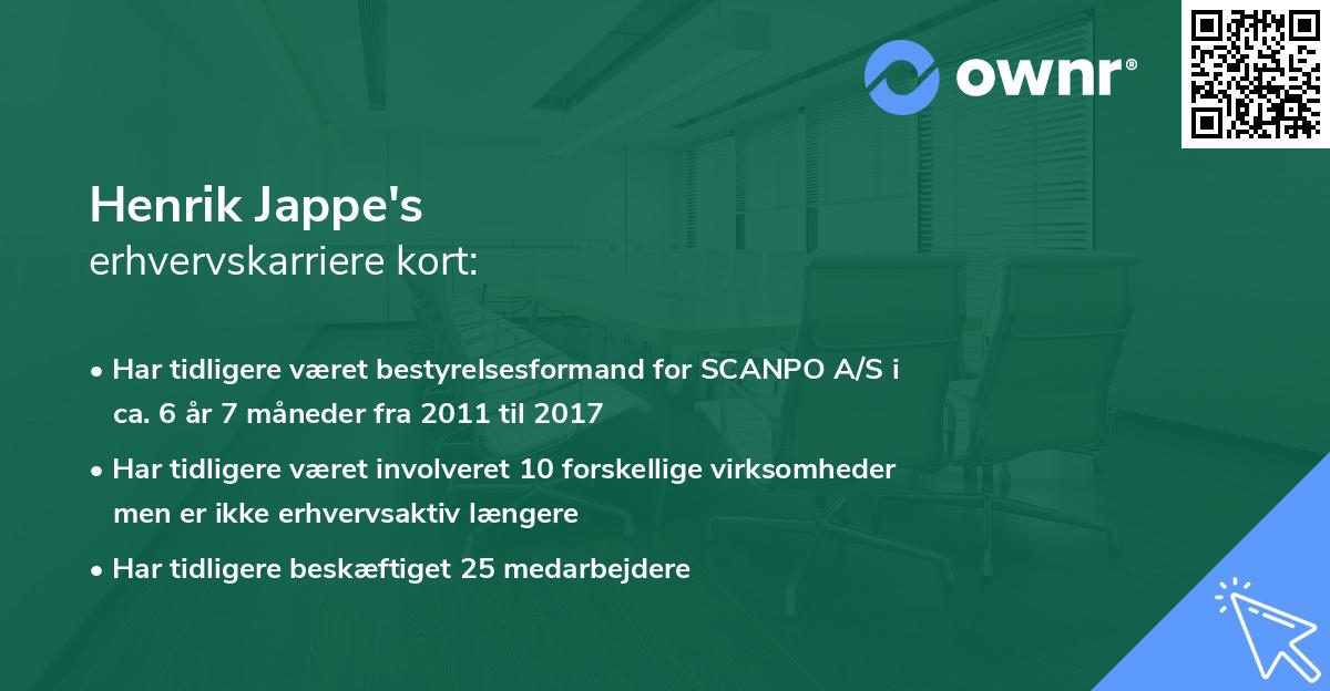 Henrik Jappe's erhvervskarriere kort
