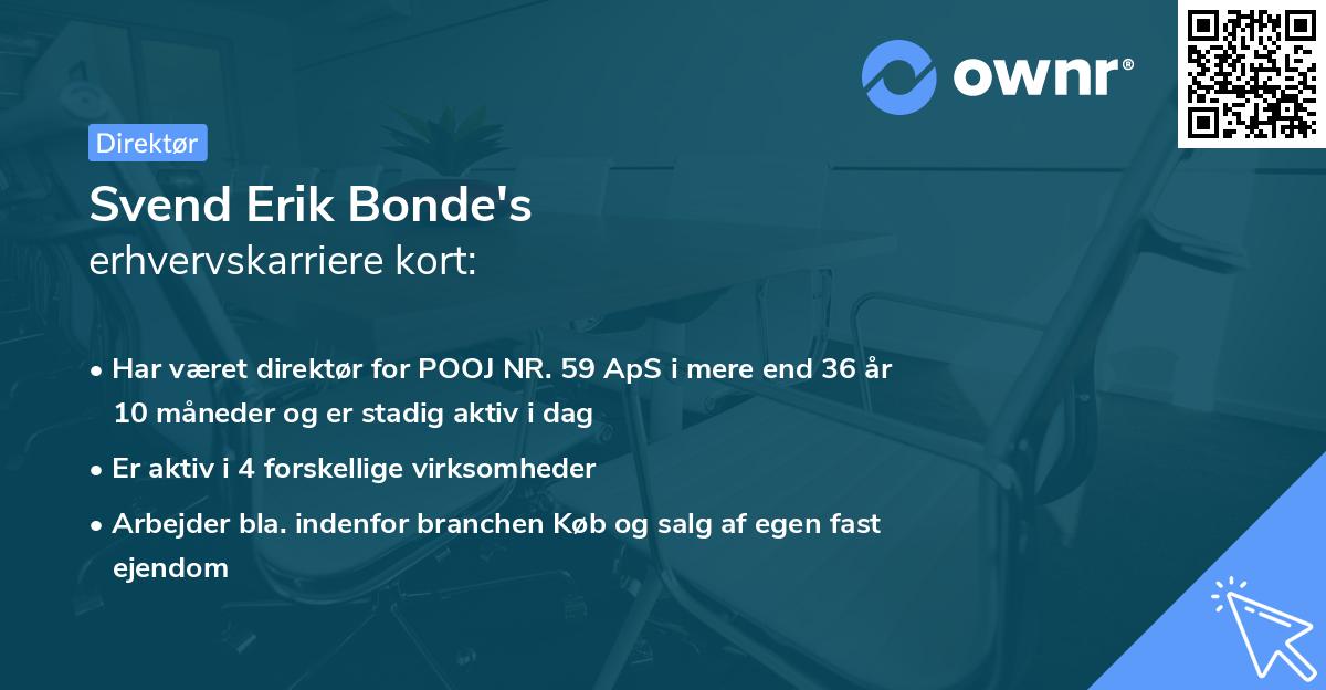 Svend Erik Bonde's erhvervskarriere kort