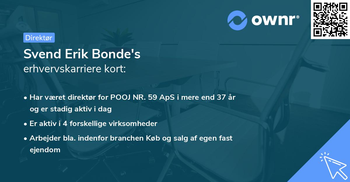 Svend Erik Bonde's erhvervskarriere kort