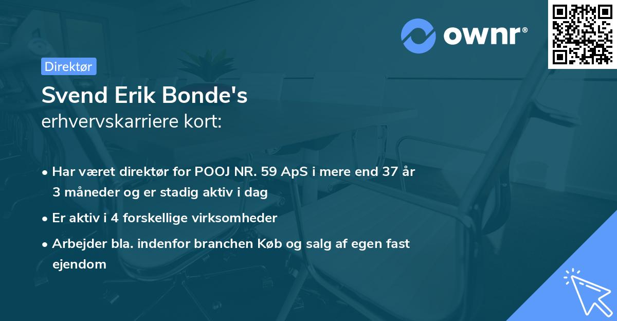 Svend Erik Bonde's erhvervskarriere kort