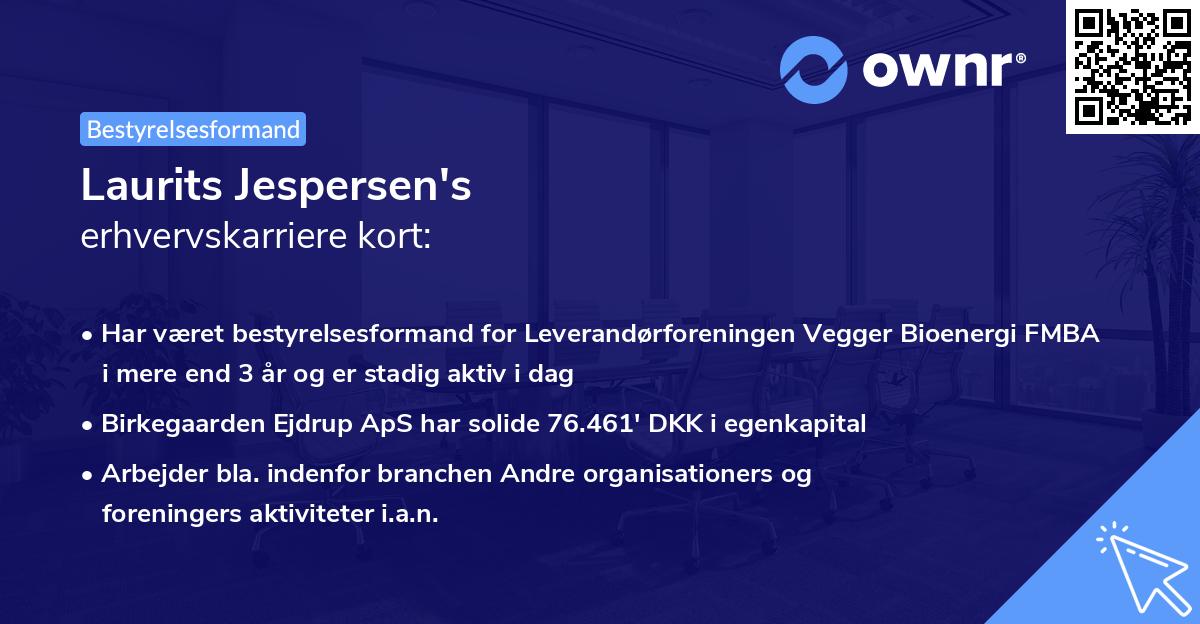 Laurits Jespersen's erhvervskarriere kort