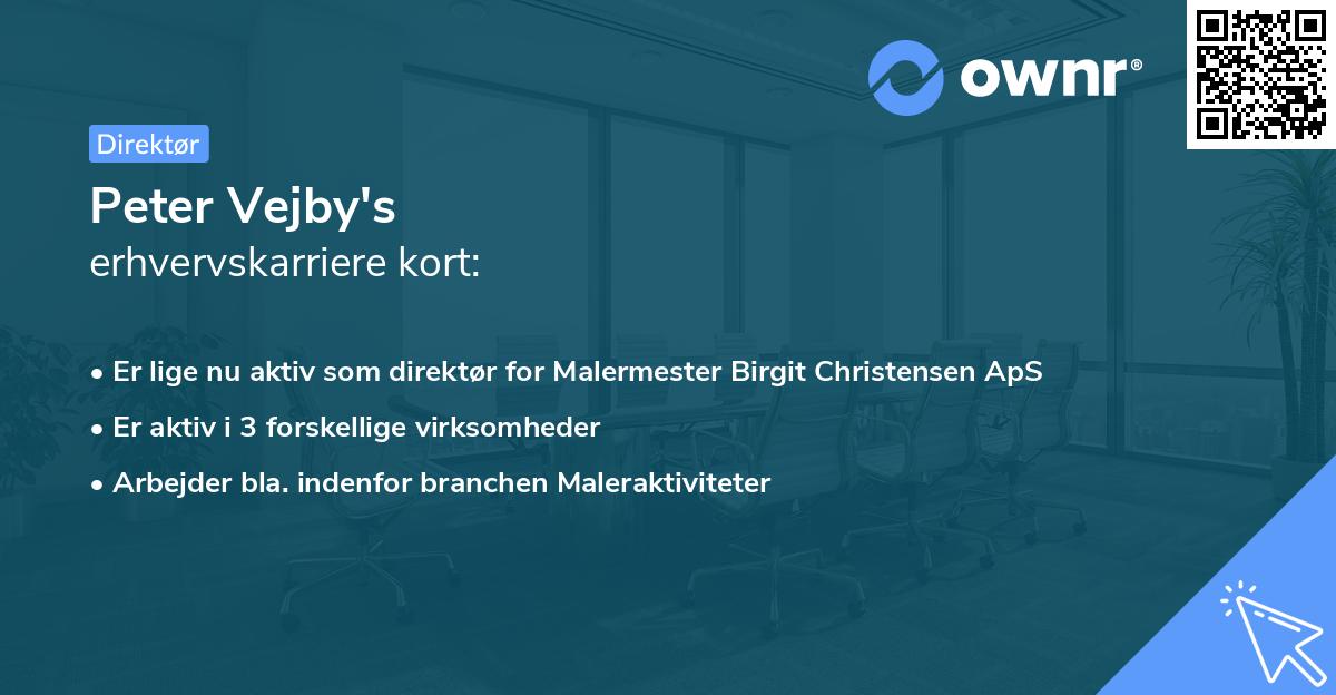 Peter Vejby's erhvervskarriere kort