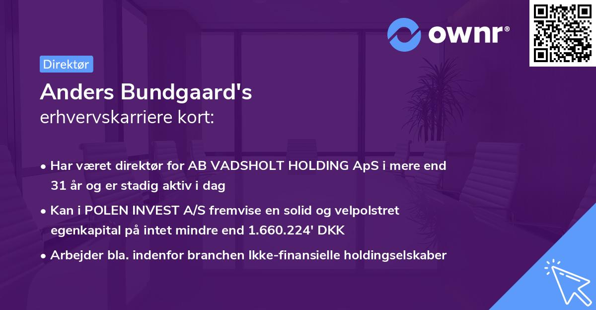 Anders Bundgaard's erhvervskarriere kort