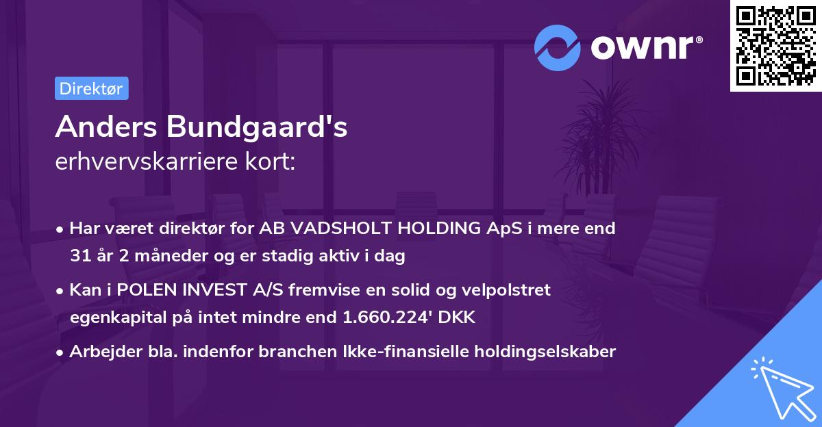Anders Bundgaard's erhvervskarriere kort