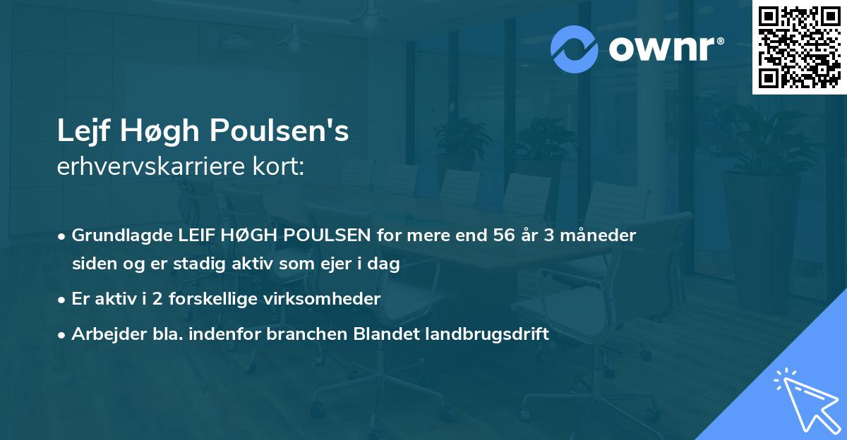 Lejf Høgh Poulsen's erhvervskarriere kort