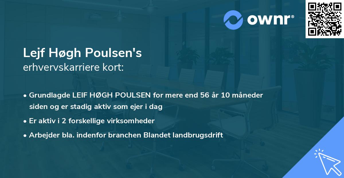 Lejf Høgh Poulsen's erhvervskarriere kort