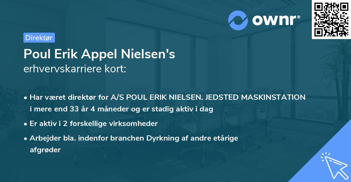 Poul Erik Appel Nielsen's erhvervskarriere kort