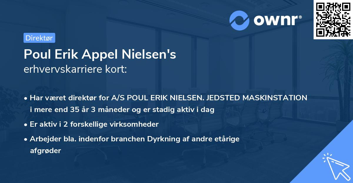 Poul Erik Appel Nielsen's erhvervskarriere kort