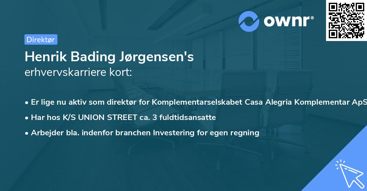 Henrik Bading Jørgensen's erhvervskarriere kort