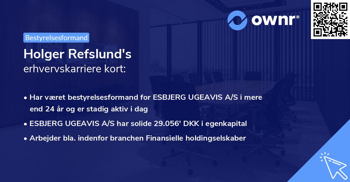 Holger Refslund's erhvervskarriere kort