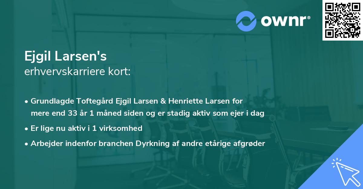 Ejgil Larsen's erhvervskarriere kort