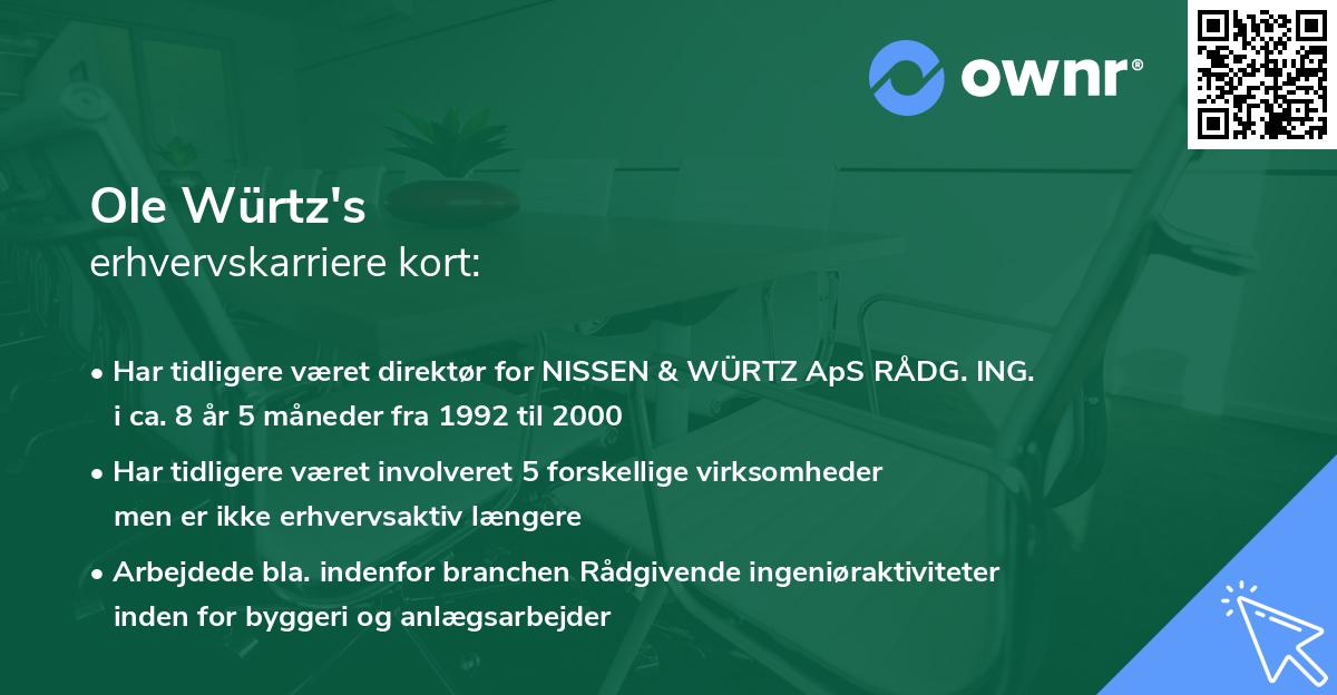 Ole Würtz's erhvervskarriere kort