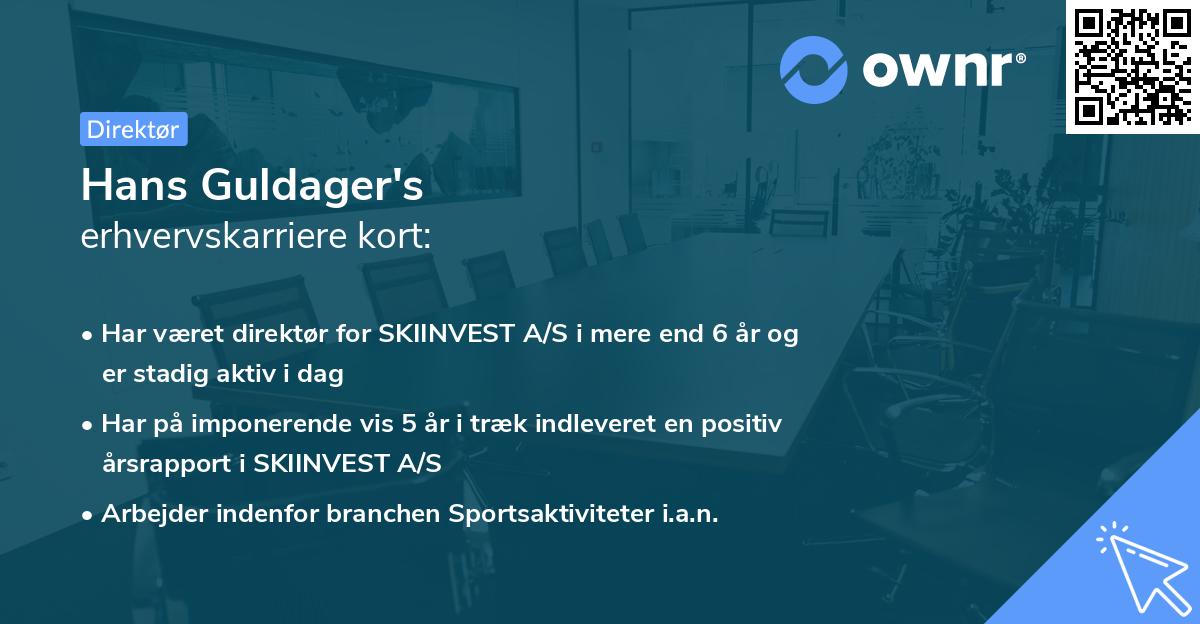 Hans Guldager's erhvervskarriere kort