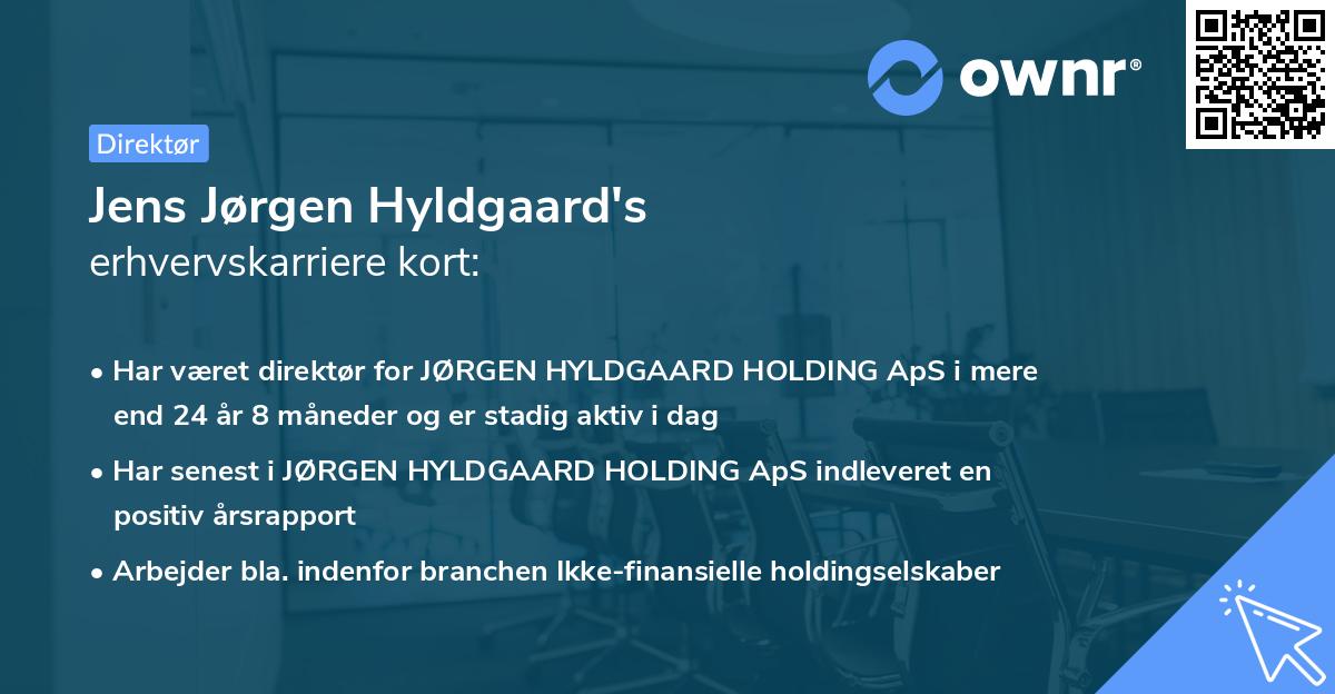 Jens Jørgen Hyldgaard's erhvervskarriere kort