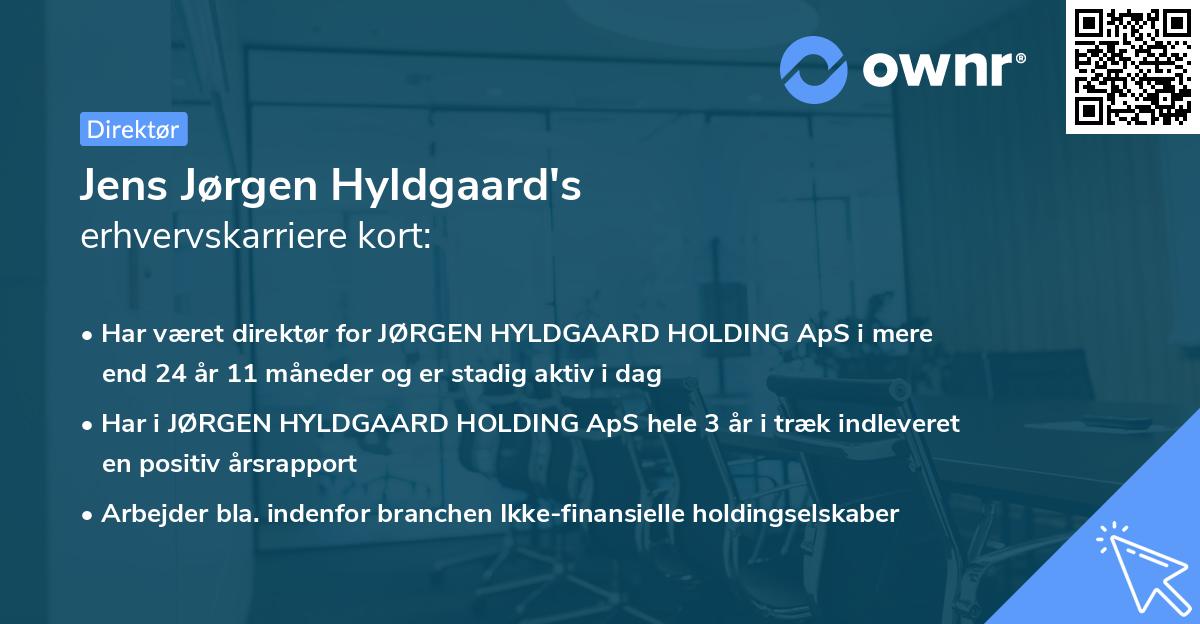Jens Jørgen Hyldgaard's erhvervskarriere kort