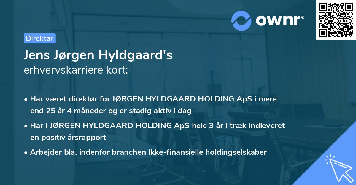 Jens Jørgen Hyldgaard's erhvervskarriere kort