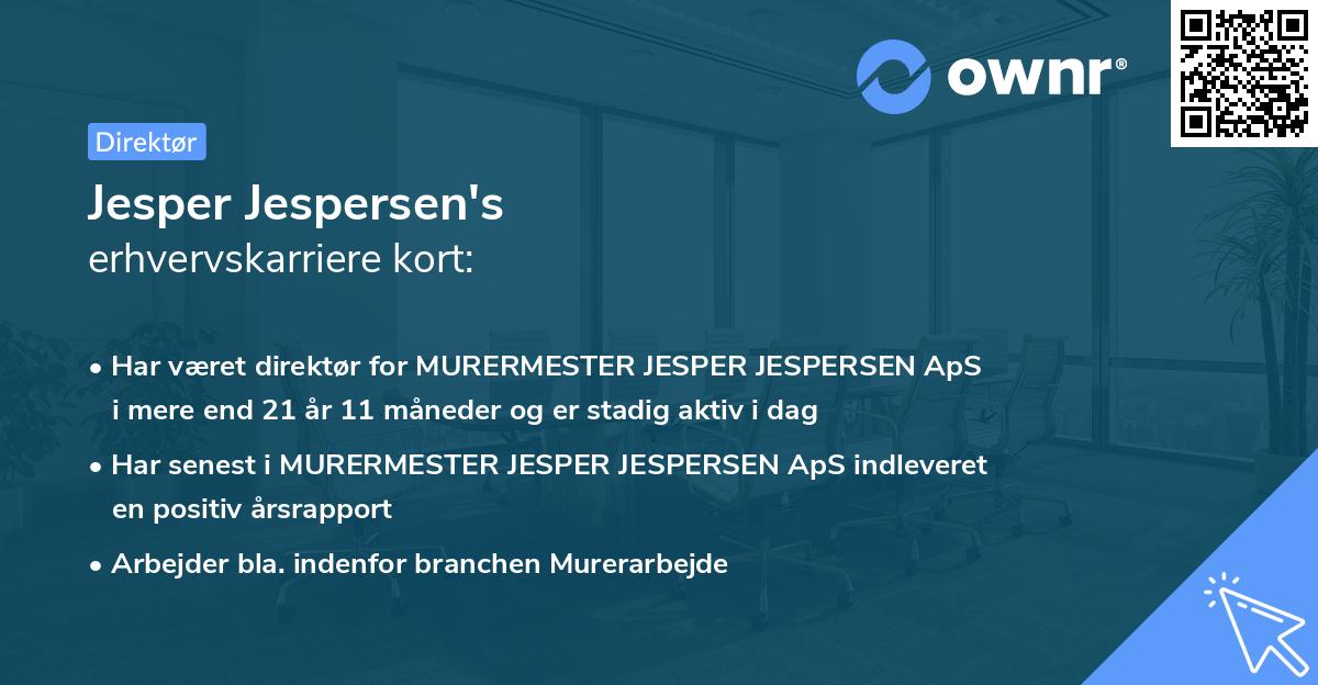 Jesper Jespersen's erhvervskarriere kort