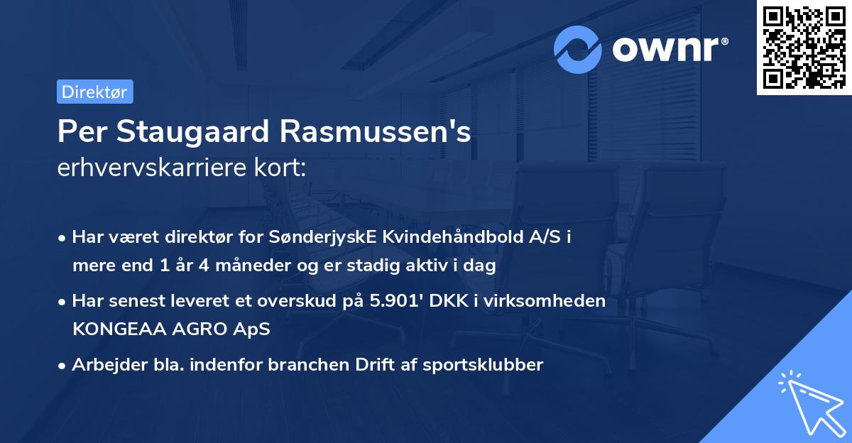 Per Staugaard Rasmussen's erhvervskarriere kort