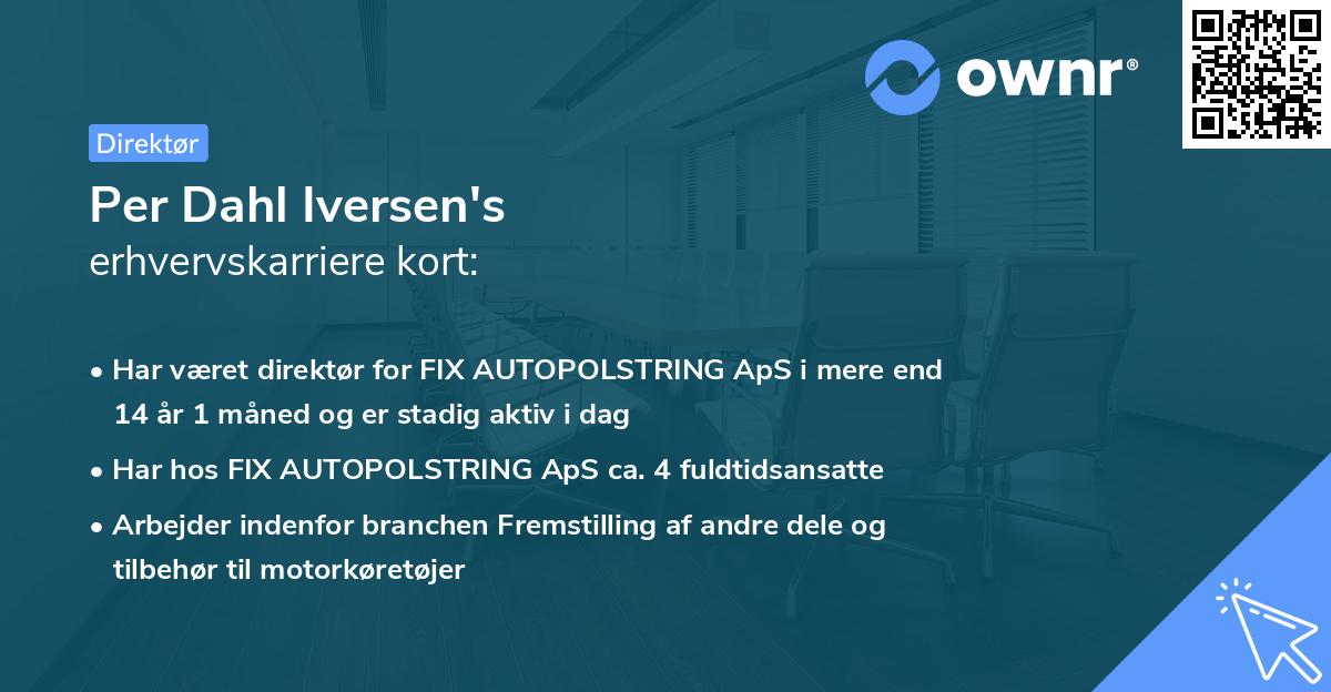 Per Dahl Iversen's erhvervskarriere kort