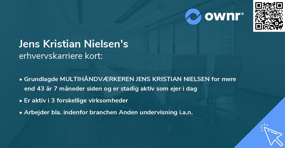 Jens Kristian Nielsen's erhvervskarriere kort