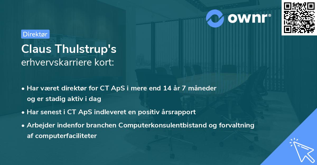 Claus Thulstrup's erhvervskarriere kort