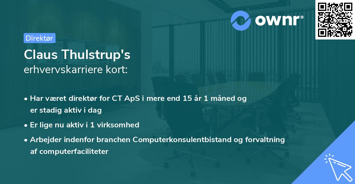 Claus Thulstrup's erhvervskarriere kort