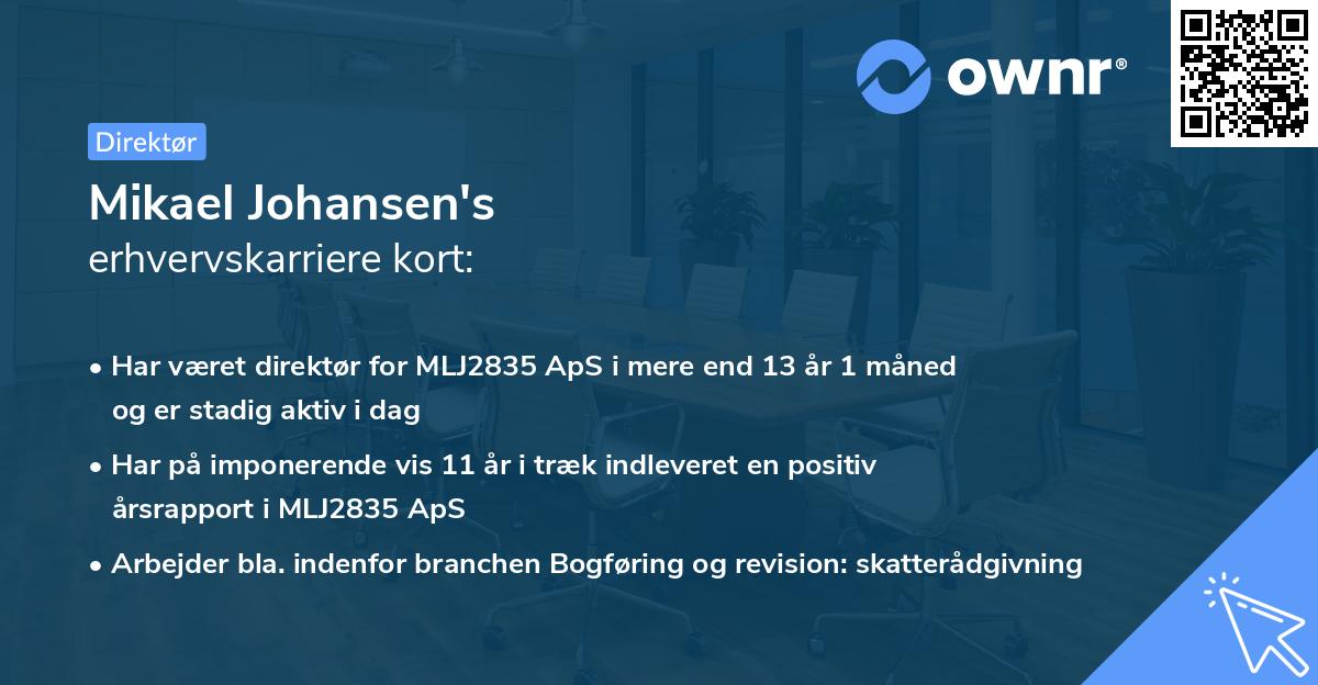 Mikael Johansen's erhvervskarriere kort