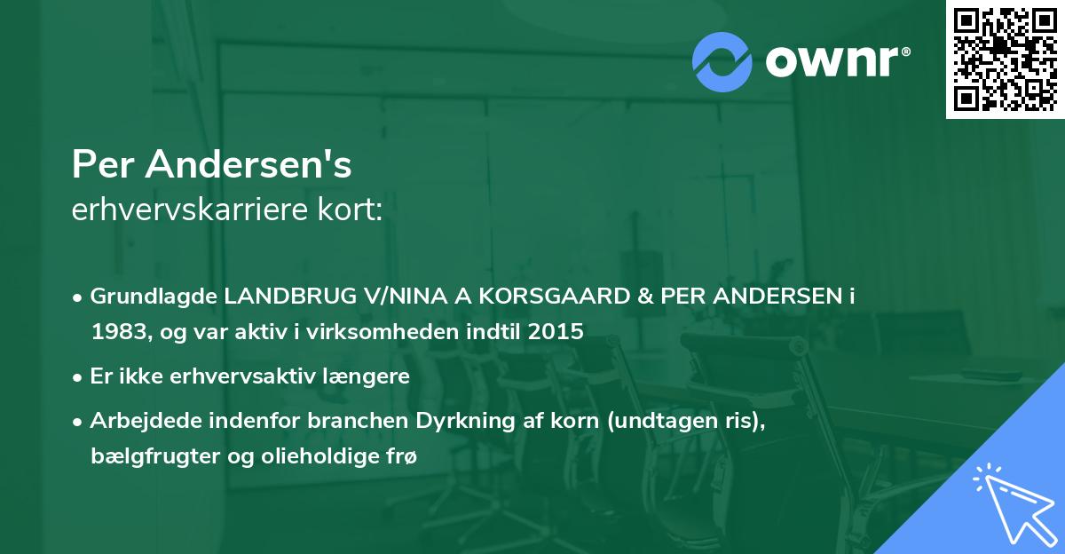 Per Andersen's erhvervskarriere kort