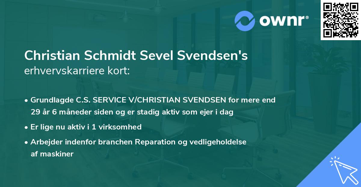 Christian Schmidt Sevel Svendsen's erhvervskarriere kort