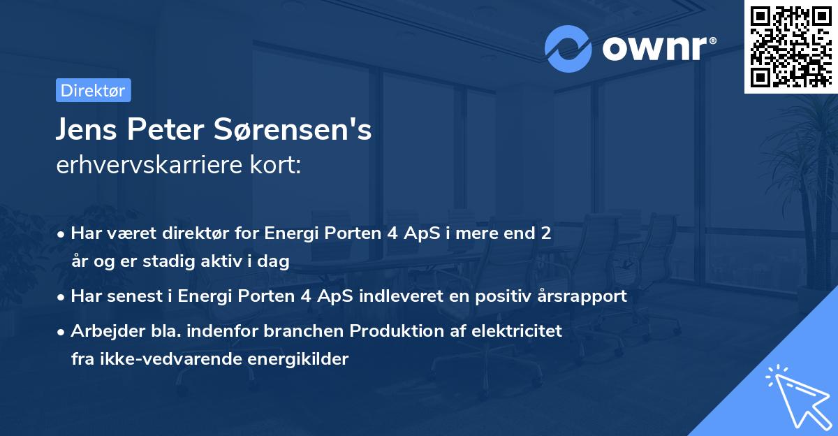 Jens Peter Sørensen's erhvervskarriere kort