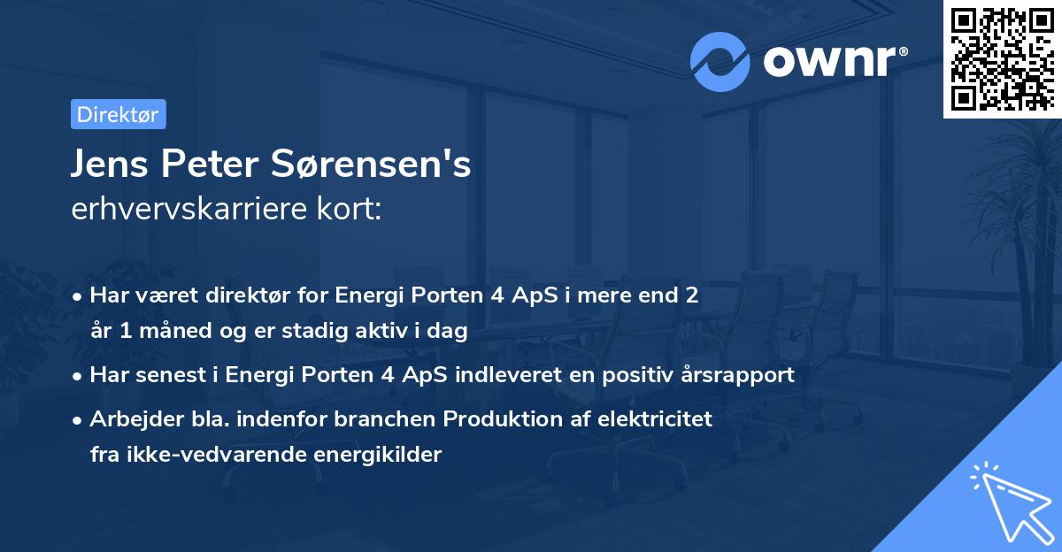 Jens Peter Sørensen's erhvervskarriere kort
