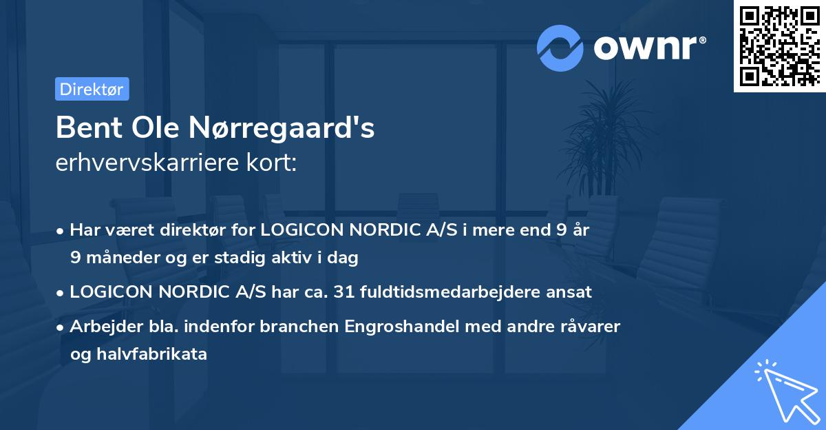 Bent Ole Nørregaard's erhvervskarriere kort